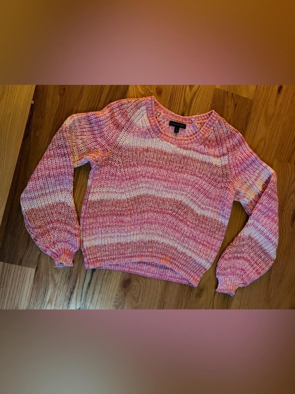 Women’s Pink Striped Knit Sweater